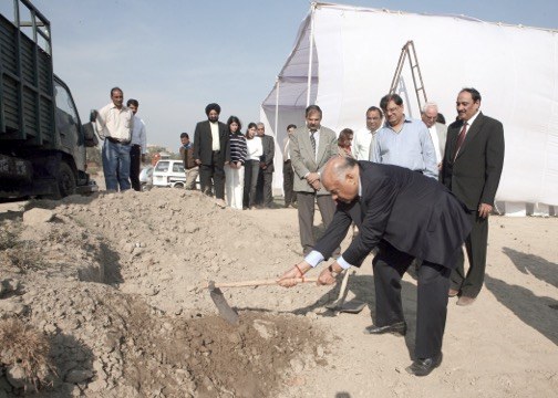 Jagdish Rai Sood at the groundbreaking of an Eros Group development